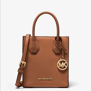 Michael Kors Mercer Luggage Extra-Small Pebbled Leather Crossbody Bag